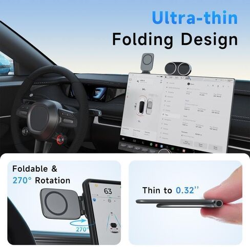 Car Phone Mount 2026 New Model Automotive Foldable Magnetic Navigation Tesla Vehicle Universal Anti-Shake Support Stand in Kuwait