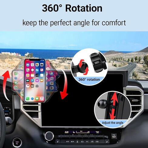 Car Phone Holder for Toyota Tundra 2022 2023 2024 2025 2026 Accessories/Toyota Sequoia 2023-2026 Accessories, Phone Mount Compatible with MagSafe, 360° Rotation (for 14 inch Screen only) in Kuwait