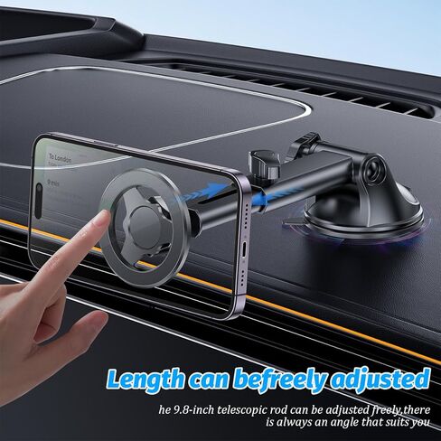 Magnetic Car Phone Holder, 360° Adjustable Vehicle Cell Phone Mount with Suction Cup Stand, Automotive Smartphone Holder for Dashboard Windshield, Universal for SUV RV Truck (StyleB) in Saudi Arabia