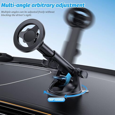 Magnetic Car Phone Holder, 360° Adjustable Vehicle Cell Phone Mount with Suction Cup Stand, Automotive Smartphone Holder for Dashboard Windshield, Universal for SUV RV Truck (StyleB) in Saudi Arabia