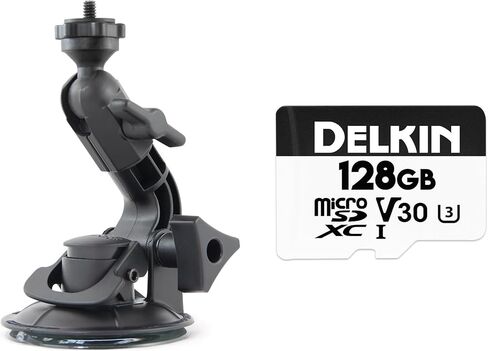 حامل الكاميرا الصغير Fat Gecko Mini Suction من Delkin + بطاقة Micro SD بسرعة 128 جيجابايت مع محول، قراءة تصل إلى 100 ميجابايت/ثانية in Kuwait