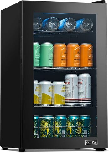 NewAir AB-1000 100 Can Freestanding Beverage Fridge in Stainless Steel, Silver in Saudi Arabia