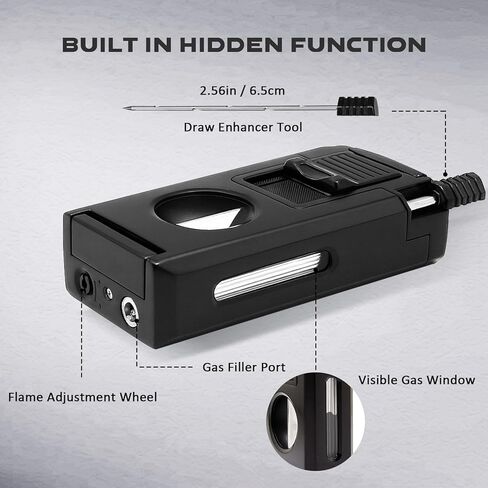 ولاعة شعلة بوتان نفاث مزدوجة 5 في 1 مدمجة على شكل حرف V، لكمة، حامل، أداة تحسين الرسم، هدية ولاعة بوتان قابلة لإعادة الملء مقاومة للرياح للرجال، ولاعات رائعة للشموع، في الهواء الطلق (بدون غاز) in Kuwait