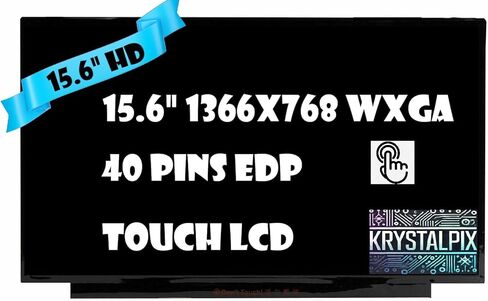 شاشة الكريستال السائل الجديدة KrystalPix تناسب - لوحة اللمس البديلة لشاشة HP 15-fd0123dx 15.6 بوصة HD 1366x768 LCD LED تعمل باللمس مع محول رقمي شاشة عرض جديدة 40 دبابيس in Kuwait