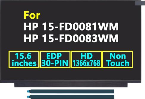 شاشة LCD بديلة مقاس 15.6 بوصة لشاشة الكمبيوتر المحمول HP 15-FD0081WM 15-FD0083WM، HD 1366x768 غير اللامعة 30 دبوس، شاشة لا تعمل باللمس in Kuwait