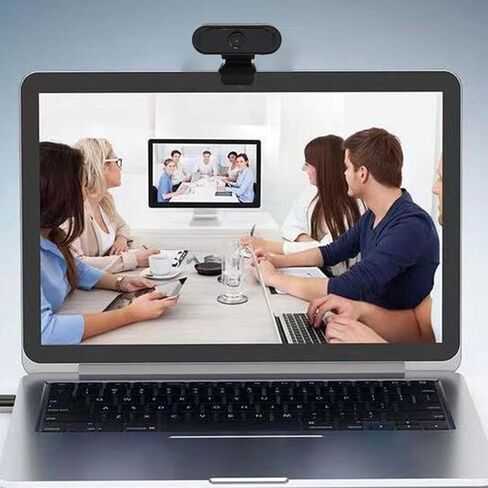 كاميرا ويب 1080P HD 30 إطارًا في الثانية، كاميرا ويب USB HD للكمبيوتر مع ميكروفون إلغاء الضوضاء، التركيز التلقائي، التوصيل والتشغيل، للتكبير/السكايب/وقت الوجه، المؤتمرات ومكالمات الفيديو in Kuwait