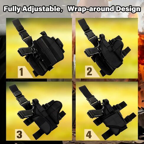 حافظة ساق متدلية عالمية مطورة، حافظة مسدس تكتيكي قابلة للتعديل لليد اليسرى واليمنى، متوافقة مع 1911، غلوك، سيج، بيريتا، روجر، توروس in Kuwait