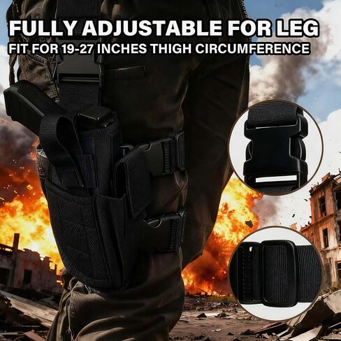 حافظة ساق متدلية عالمية مطورة، حافظة مسدس تكتيكي قابلة للتعديل لليد اليسرى واليمنى، متوافقة مع 1911، غلوك، سيج، بيريتا، روجر، توروس in Kuwait