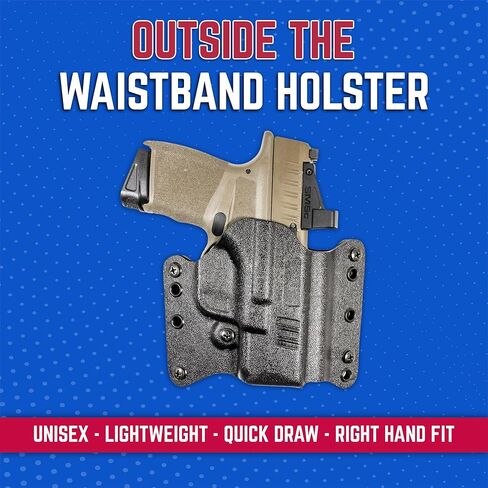 حافظة DeSantis Raptor 2.0 Owb - حافظة مدمجة خفيفة الوزن، متوافقة مع Springfield Armory Sa Hellcat وHellcat OSP - رسم باليد اليمنى، أسود in Kuwait