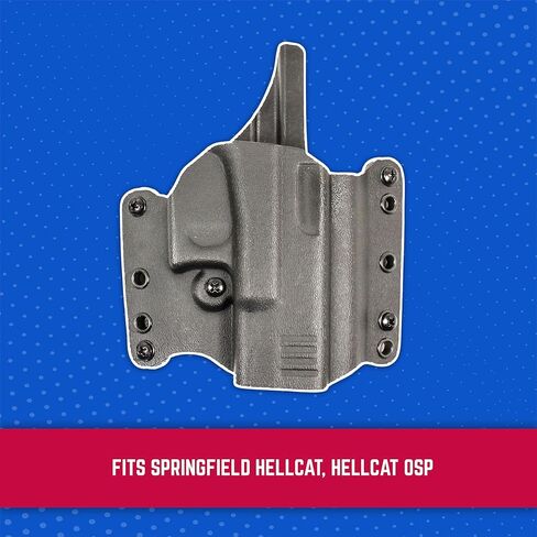 حافظة DeSantis Raptor 2.0 Owb - حافظة مدمجة خفيفة الوزن، متوافقة مع Springfield Armory Sa Hellcat وHellcat OSP - رسم باليد اليمنى، أسود in Kuwait