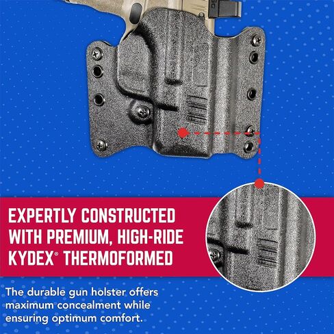 حافظة DeSantis Raptor 2.0 Owb - حافظة مدمجة خفيفة الوزن، متوافقة مع Springfield Armory Sa Hellcat وHellcat OSP - رسم باليد اليمنى، أسود in Kuwait