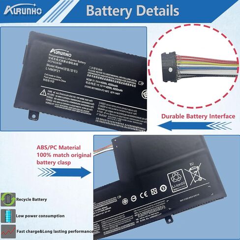 L14M3P21 45Wh Laptop Battery Replacement for Lenovo Edge 2-1580 Flex 3-1570 3-1470 4-1570 4-1580 Yoga 500-15IBD 510-15IKB 510-15ISK 510-14AST 310S-15IKB 310S-14IKB 500S-14ISK Series 11.1V in Saudi Arabia