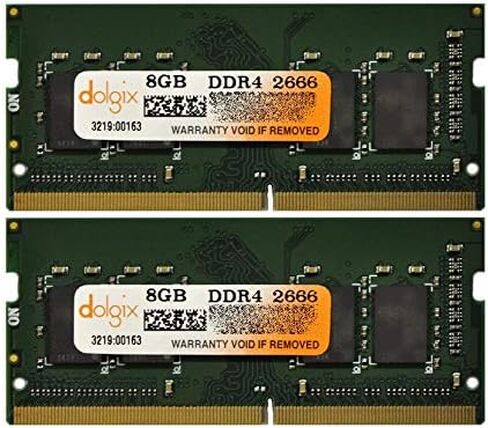 DOLGIX 16GB Kit (2x8GB) DDR4 2666MHz SODIMM 260-Pin PC4-21300 1Rx8 Single Rank 1.2V CL19 Laptop Memory RAM Upgrade in Kuwait
