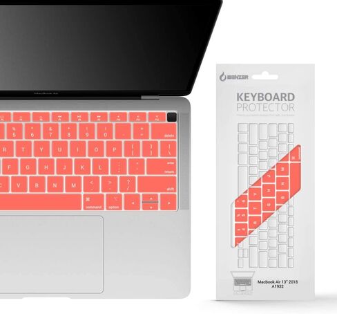 iBenzer MacBook Air 13 Inch A1932 Keyboard Cover, Macaron Series Silicone Keyboard Cover for Newest MacBook Air 13’’ Retina 2018 Release with Touch ID, Black MKC07BK B in Saudi Arabia