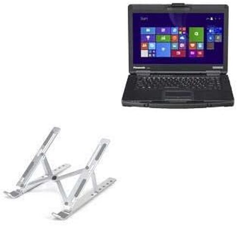 حامل BoxWave وحامل متوافق مع Panasonic Toughbook CF-54 - حامل QuickSwitch مدمج، حامل قابل للطي متعدد الزوايا قابل للطي - فضي معدني in Kuwait