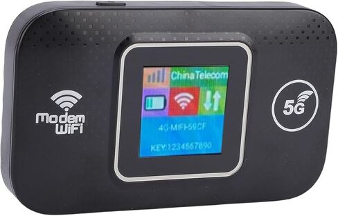 نقطة اتصال متنقلة CUIFATI 5G LTE، راوتر واي فاي محمول عالي السرعة 300 ميجابت في الثانية، ما يصل إلى 12 جهازًا، جهاز نقطة اتصال قابلة لإعادة الشحن بقدرة 3000 مللي أمبير في الساعة للسفر، تشفير WPA وWPA2 in Kuwait