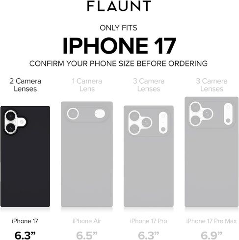 حافظة حماية مربعة رسمية FLAUNT - متوافقة مع iPhone 17 - متوافقة مع MagSafe والشحن اللاسلكي - تم اختبارها ضد السقوط ومقاومة للصدمات - (قشرة أذن البحر) in Kuwait