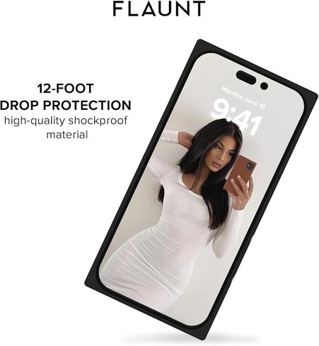 حافظة حماية مربعة رسمية FLAUNT - متوافقة مع iPhone 17 - متوافقة مع MagSafe والشحن اللاسلكي - تم اختبارها ضد السقوط ومقاومة للصدمات - (قشرة أذن البحر) in Kuwait