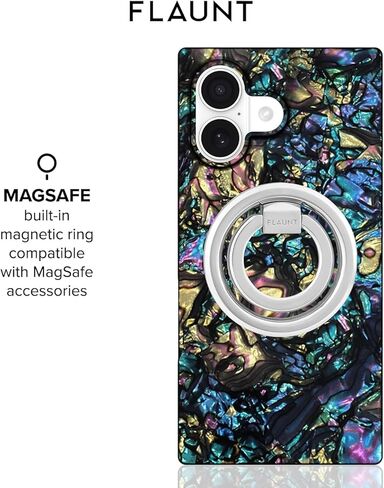 حافظة حماية مربعة رسمية FLAUNT - متوافقة مع iPhone 17 - متوافقة مع MagSafe والشحن اللاسلكي - تم اختبارها ضد السقوط ومقاومة للصدمات - (قشرة أذن البحر) in Kuwait
