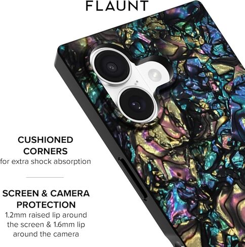 حافظة حماية مربعة رسمية FLAUNT - متوافقة مع iPhone 17 - متوافقة مع MagSafe والشحن اللاسلكي - تم اختبارها ضد السقوط ومقاومة للصدمات - (قشرة أذن البحر) in Kuwait