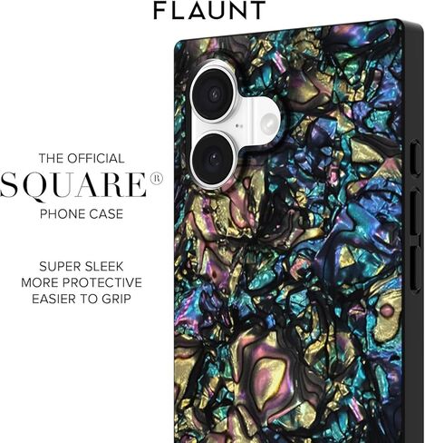 حافظة حماية مربعة رسمية FLAUNT - متوافقة مع iPhone 17 - متوافقة مع MagSafe والشحن اللاسلكي - تم اختبارها ضد السقوط ومقاومة للصدمات - (قشرة أذن البحر) in Kuwait
