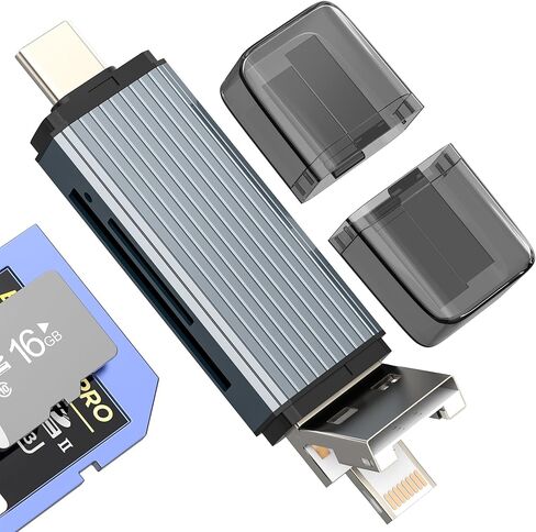 SD Card Reader for Iphone USB C Micro USB Lightning Adapter (4in3) Memory Stick Digital Camera Accessories Type Port Converter TF Macbook Storage Phone for Ipad Mini Air External Photo Android Adaptor in Saudi Arabia