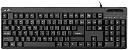 Rocstor Y10P002-B1 Ks20t 104key Built-in Smart Accs Card Reader-cac Blk in Saudi Arabia