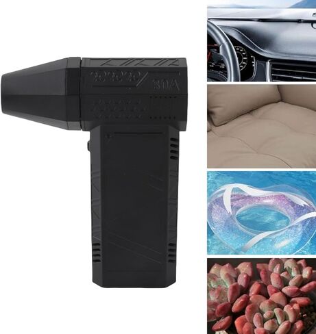 Compressed Air Duster, 130000RPM Cordless Electric Air Duster 200W Mini Blower Rechargeable Air Duster Car Blower for Drying for PC Keyboard Car, Home, Outdoors, Black in Saudi Arabia