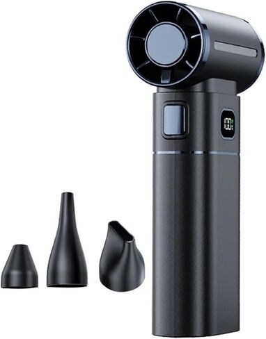 Electric Blower, Violent Fan Powerful Hair Dryer Vacuum Cleaner Recharable Brushless Turbojet,for Patio Cleaning, Lawn Care, Leaves, Dust(Black) in Saudi Arabia