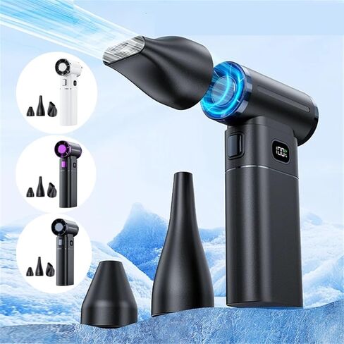 Electric Blower, Violent Fan Powerful Hair Dryer Vacuum Cleaner Recharable Brushless Turbojet,for Patio Cleaning, Lawn Care, Leaves, Dust(Black) in Saudi Arabia