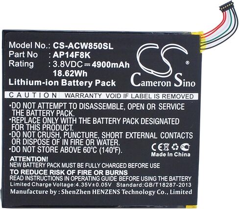 Replacement Battery Compatible for Iconia Tab B1-810 B1-850 WiFi 16GB B1-820 (4900mAh/3.8V), AP14F8K (1ICP4/101/110) KT.0010M.003 AP14F8K Battery in Saudi Arabia