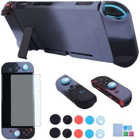 حافظة كومكول قابلة للإرساء لجهاز نينتندو سويتش 3 في 1 حافظة حماية لجهاز نينتندو سويتش وجهاز التحكم جوي كون مع واقي الشاشة - أسود غاري in Kuwait