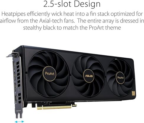 ASUS ProArt GeForce RTX 4080 Super OC Edition 16GB GDDR6X Gaming Graphics Card (NVIDIA GeForce RTX4080 DLSS 3, PCIe 4.0, 1x HDMI 2.1a, 3X DisplayPort 1.4a, PROART-RTX4080S-O16G), black (Renewed) in Saudi Arabia