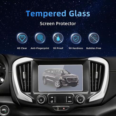 واقي شاشة من الزجاج المقسى متوافق مع 2023 2022 2021 2020 2019 2018 GMC Terrain SLE 7 بوصة شاشة عرض المعلومات والترفيه ملحقات شاشة اللمس طبقة حماية 9H مضادة لبصمات الأصابع in Kuwait