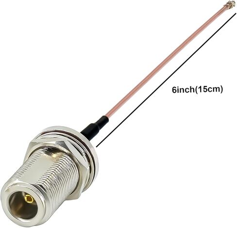 2PCS RG178 N Type U.FL IPX Coaxial Cable, Type-N Female to IPX MHF1 Pigtail Cable, 6Inch(15cm) Low Loss UFL IPX-1 to N Female Extension Jumper Cable for Wi-Fi Radios, Antenna,Wireless Routers in Saudi Arabia