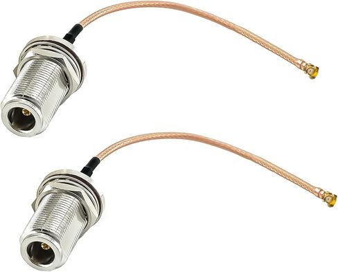 2PCS RG178 N Type U.FL IPX Coaxial Cable, Type-N Female to IPX MHF1 Pigtail Cable, 6Inch(15cm) Low Loss UFL IPX-1 to N Female Extension Jumper Cable for Wi-Fi Radios, Antenna,Wireless Routers in Saudi Arabia