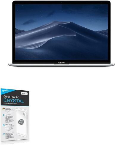 واقي شاشة BoxWave متوافق مع Apple MacBook Pro 15 بوصة (2018) - ClearTouch Crystal (عبوتان)، غلاف فيلم HD - يحمي من الخدوش in Kuwait