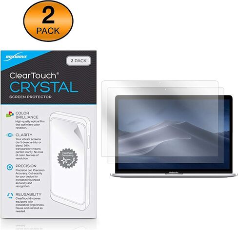 واقي شاشة BoxWave متوافق مع Apple MacBook Pro 15 بوصة (2018) - ClearTouch Crystal (عبوتان)، غلاف فيلم HD - يحمي من الخدوش in Kuwait