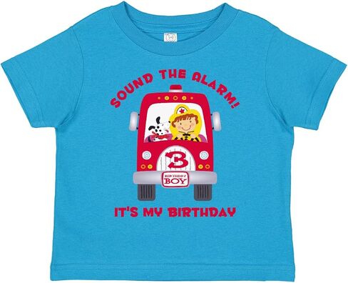 inktastic Fire Truck 3rd Birthday Boy Toddler T-Shirt in Saudi Arabia