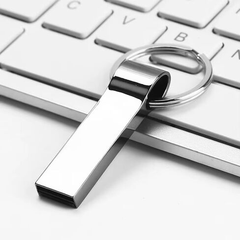 محرك أقراص فلاش USB معدني ممتاز، سعة تخزين 32 جيجابايت، تصميم سلسلة مفاتيح فضية، نقل بيانات USB 2.0 عالي السرعة، محرك إبهام محمول (32 جيجابايت) in Saudi Arabia