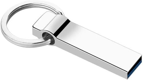 محرك أقراص فلاش USB معدني ممتاز، سعة تخزين 32 جيجابايت، تصميم سلسلة مفاتيح فضية، نقل بيانات USB 2.0 عالي السرعة، محرك إبهام محمول (32 جيجابايت) in Saudi Arabia