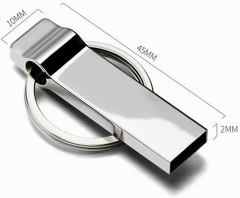 محرك أقراص فلاش USB معدني ممتاز، سعة تخزين 32 جيجابايت، تصميم سلسلة مفاتيح فضية، نقل بيانات USB 2.0 عالي السرعة، محرك إبهام محمول (32 جيجابايت) in Saudi Arabia