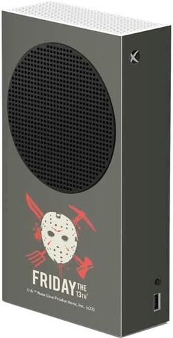 ملصق Skinit المخصص للألعاب متوافق مع وحدة تحكم Xbox Series S - مرخص رسميًا من Warner Bros Friday The 13th Jason Voorhees Mask Design in Kuwait
