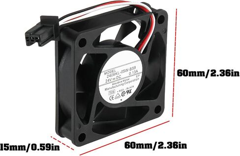 DC 24V 0.13A Cooling Fan with 3-pin Plug 60x60x15mm 2406KL-05W-B59 Compatible with NMB-MAT Desktop Laptop Server in Saudi Arabia