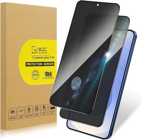 2 Pack Privacy Screen Protector for Samsung Galaxy S25|Anti-Spy Tempered Glass with Fingerprint Unlock Support, Anti-Scratch, 9H Hardness & Easy Installation in Saudi Arabia