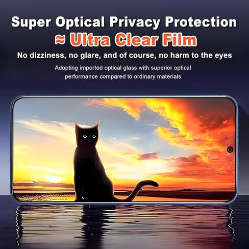 2 Pack Privacy Screen Protector for Samsung Galaxy S25|Anti-Spy Tempered Glass with Fingerprint Unlock Support, Anti-Scratch, 9H Hardness & Easy Installation in Saudi Arabia