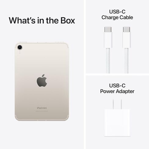2024 Apple iPad Mini (8.3-inch, Wi-Fi + Cellular 512GB) - Starlight (Renewed) in Saudi Arabia