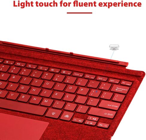 لوحة مفاتيح PUSOKEI Surface Pro، غطاء لاسلكي لجهاز Surface Pro 3/4/5/6/7/7+، لوحة مفاتيح بلوتوث مغناطيسية رفيعة للغاية مع إضاءة خلفية 7 ألوان، لوحة لمس، بطارية قابلة لإعادة الشحن (أحمر خمري) in Kuwait
