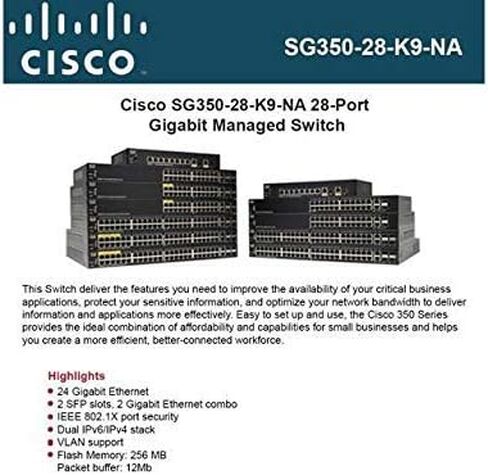 Cisco SG350-28-K9 محول جيجابت مُدار ذو 28 منفذًا (متجدد) in Kuwait