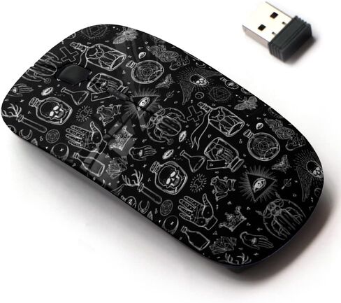 2.4G Wireless Mouse with Cute Pattern Design for All Laptops and Desktops with Nano Receiver - Mystic Magic Religion Occultism in Saudi Arabia